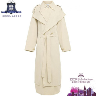 英国代购 女士新款 Eenk 系带棉混纺风衣 正品直邮