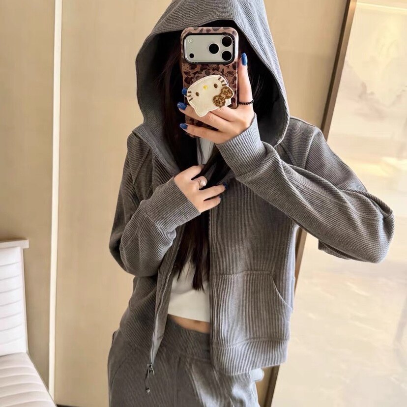 量不多的好货！26春款~老渠scuba连帽华夫格拉链卫衣+休闲裤女p4