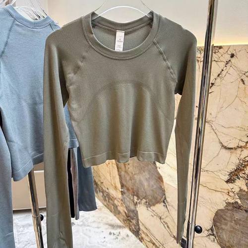 官网450！Lu家ST！运动长袖女短上衣 漏腰T