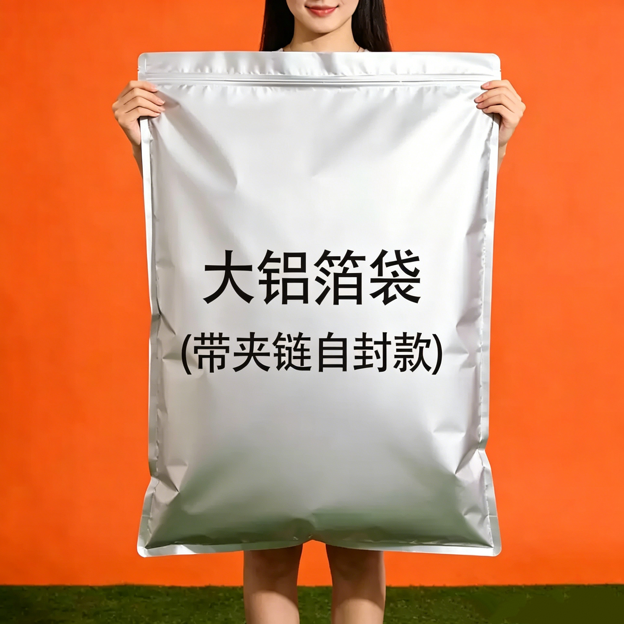 大号加厚纯铝箔自封袋真空袋食品锡纸包装袋商用铝塑夹链袋茶叶袋