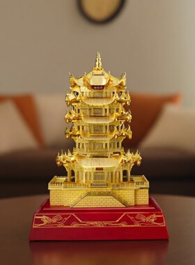 黄鹤楼建筑创意金属模型家居