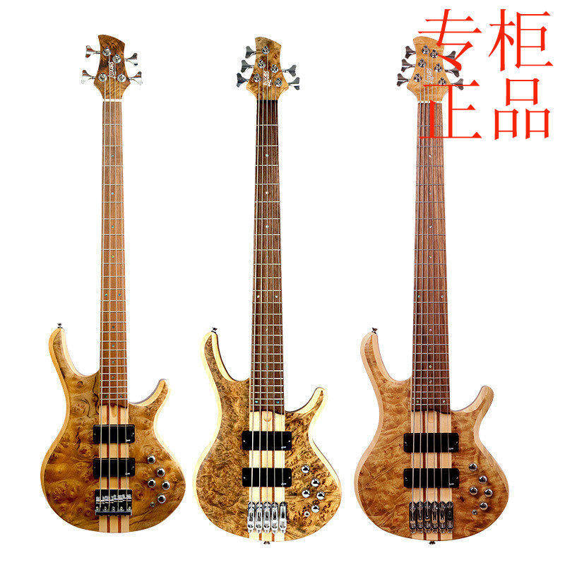 ㊣六弦连体电贝司树榴木品牌bass5弦6弦演出电贝司批发乐器厂家