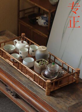 超大茶具收纳盘功夫茶配件文人梅