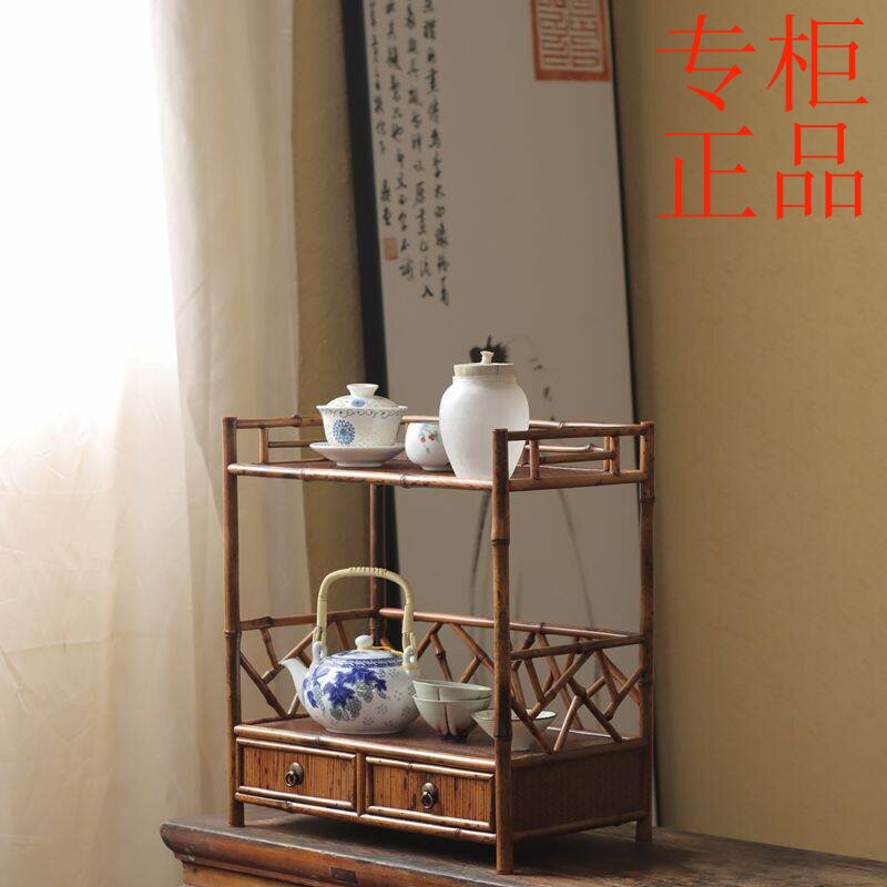 ㊣香竹茶棚 文玩老珠子首饰收纳架展示架 茶艺空间竹制家具古香抽