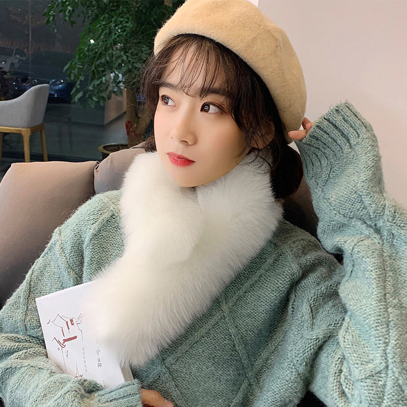 软妹新款仿狐狸毛围巾女士毛毛小围巾/丝巾/披肩
