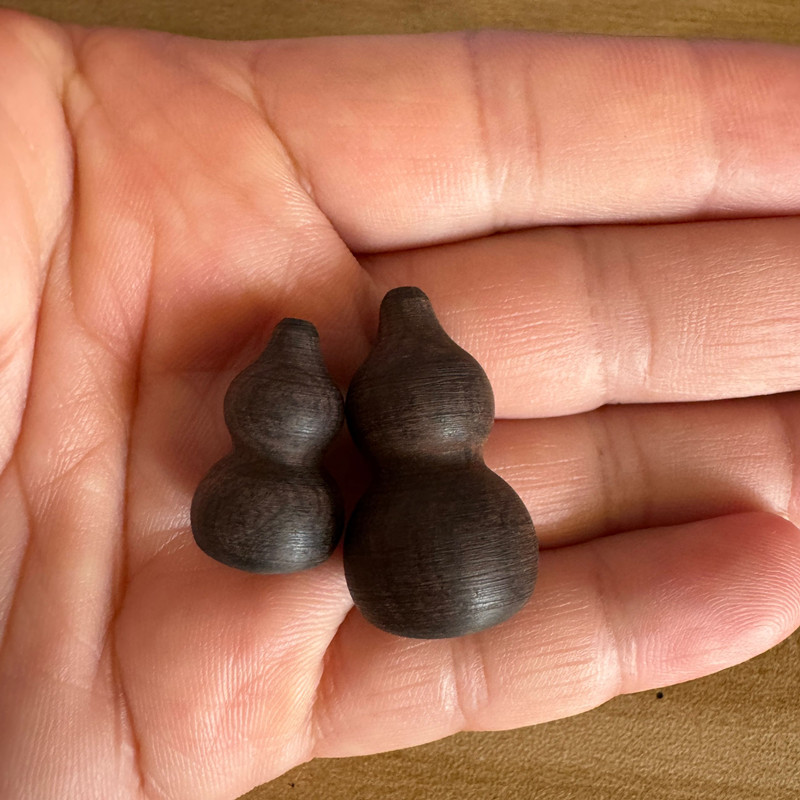 紫光檀黑檀木质小葫芦木胚木料葫芦可上大漆diy半成品