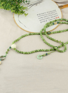 新中式国风菩提莲花长款斜挎项链