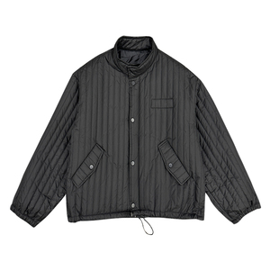 Y85-特P98 2023冬季新款设计感立领纯色棉服男潮牌痞帅男士棉袄黑图片
