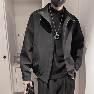 PY02-P178-控238 88%锦纶12%氨纶廓形版型封领扣皮夹克裁剪结构风图片