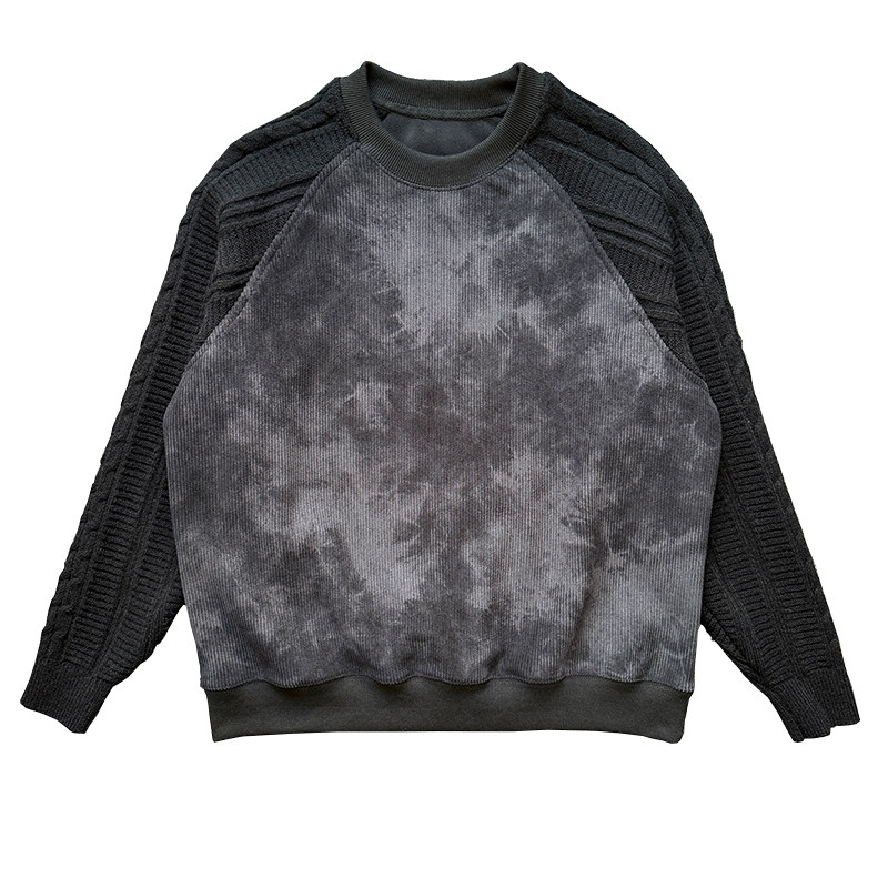 WY268-M-3XLP78-控108腈纶15%尼龙15%涤纶70%插肩拼手袖麻花纹布,男装卫衣,电商A216