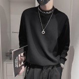 WY106-P68-控982023秋季新款痞帅男套头纯色打底重磅棉刺绣卫衣，男装卫衣，电商A216
