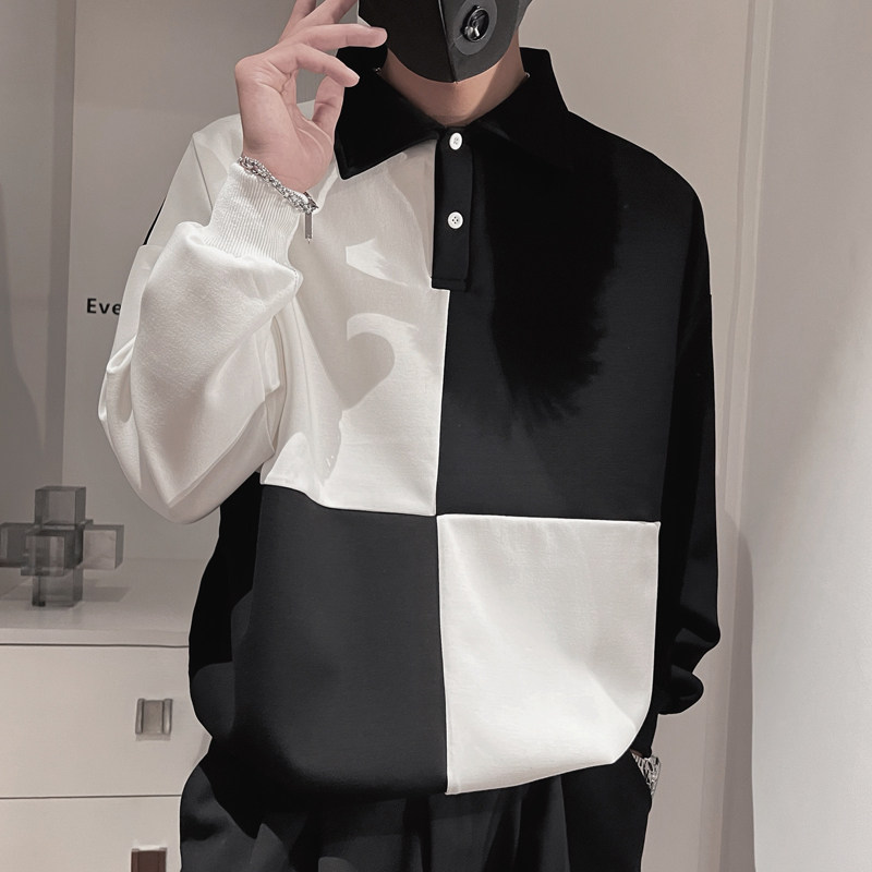 WY99-特P65-控982023秋季翻领痞帅卫衣套头小伙风翻领卫衣男,男装卫衣,电商A216