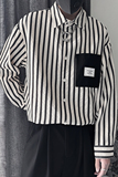 CS38-P68控982023秋季新款社会小伙条纹衬衣开衫外套宽松长袖，男装衬衫，电商A216