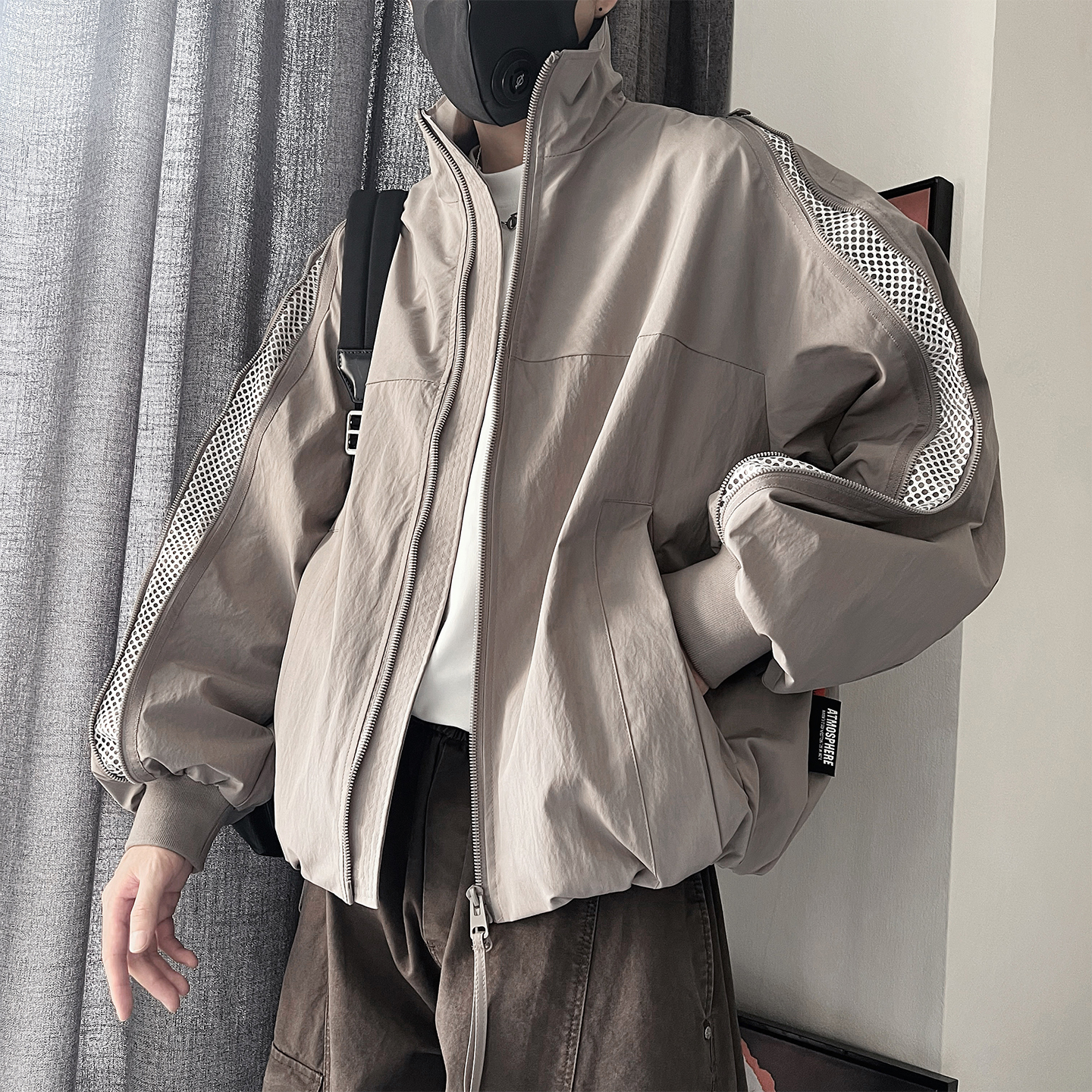 WT83-P138-控178-M-3XL-聚酯纤维 结构拉链藏袖外套，女装短外套，电商A216