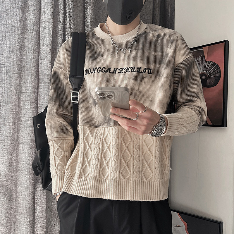 WY270-M-3XLP88-控118腈纶15%尼龙15%涤纶70%上下拼针织拼卫衣,男装卫衣,电商A216