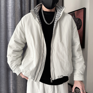 Y119-P218-控298M-3XL- 80%棉20%聚酯纤维50绒衬格贴面内里羽绒服图片