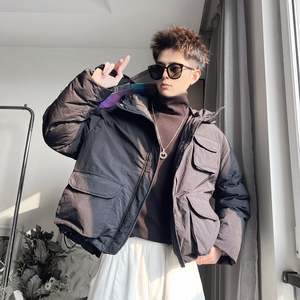Y139-M-XL-P168控228 聚酯纤维 立体贴袋连帽不收底褂子型短图片