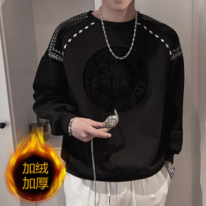 WY89-特P65 控98 加绒特P70 秋季网红卫衣ins长袖卫衣男痞帅小伙图片