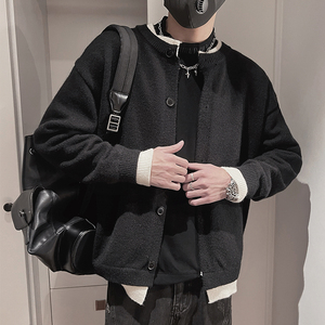 MX231-M-3XL P88-控118腈纶45pbt30锦纶25 开衫假两件式拼色小开图片