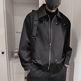 WT75-P98控138M-3XL聚酯纤维短款小翻领夹克钉扣装饰合身版型，男装夹克，电商A216