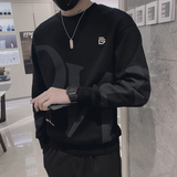 Q30-P58控782023秋季新款暗纹印花字母男圆领套头社会小伙卫衣，男装卫衣，电商A216