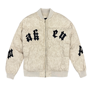 Y82-特P138控178 字母刺绣加厚羽绒棉服外套宽松冬季面包服棉衣图片