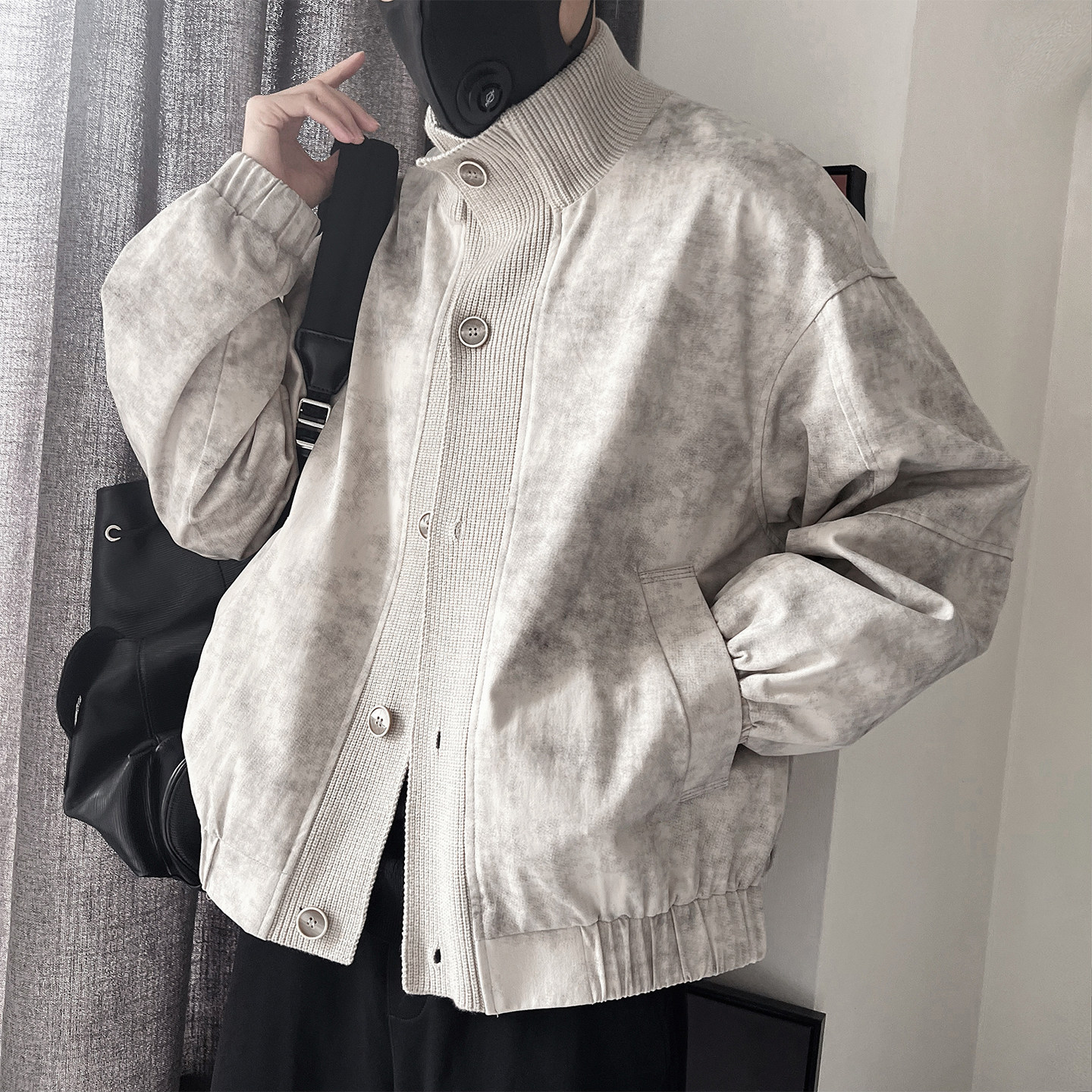 WT90-P138-控178-M-3XL-棉 针织拼外套图片