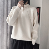 MX228-P98-控138腈纶48%聚酯纤维29%锦纶23%硬挺毛料拉领半高领，男装针织衫/毛衣，电商A216
