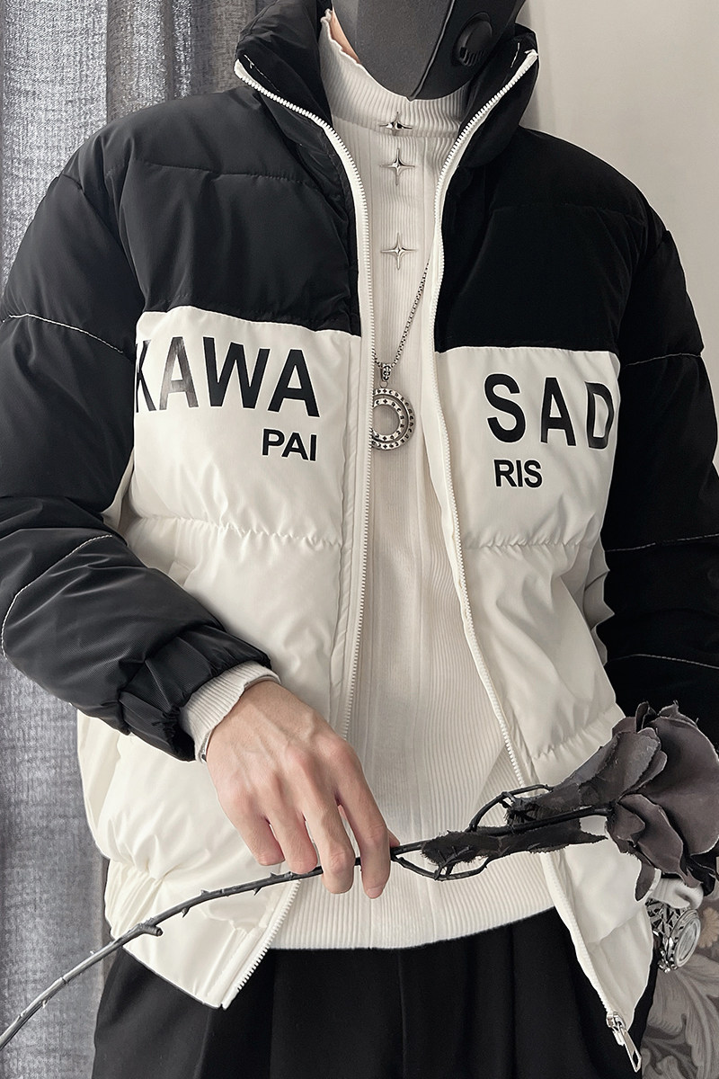 Y80-P128控1682023新棉袄设计感冬季撞色男痞帅加厚立领棉衣,男装棉衣,电商A216