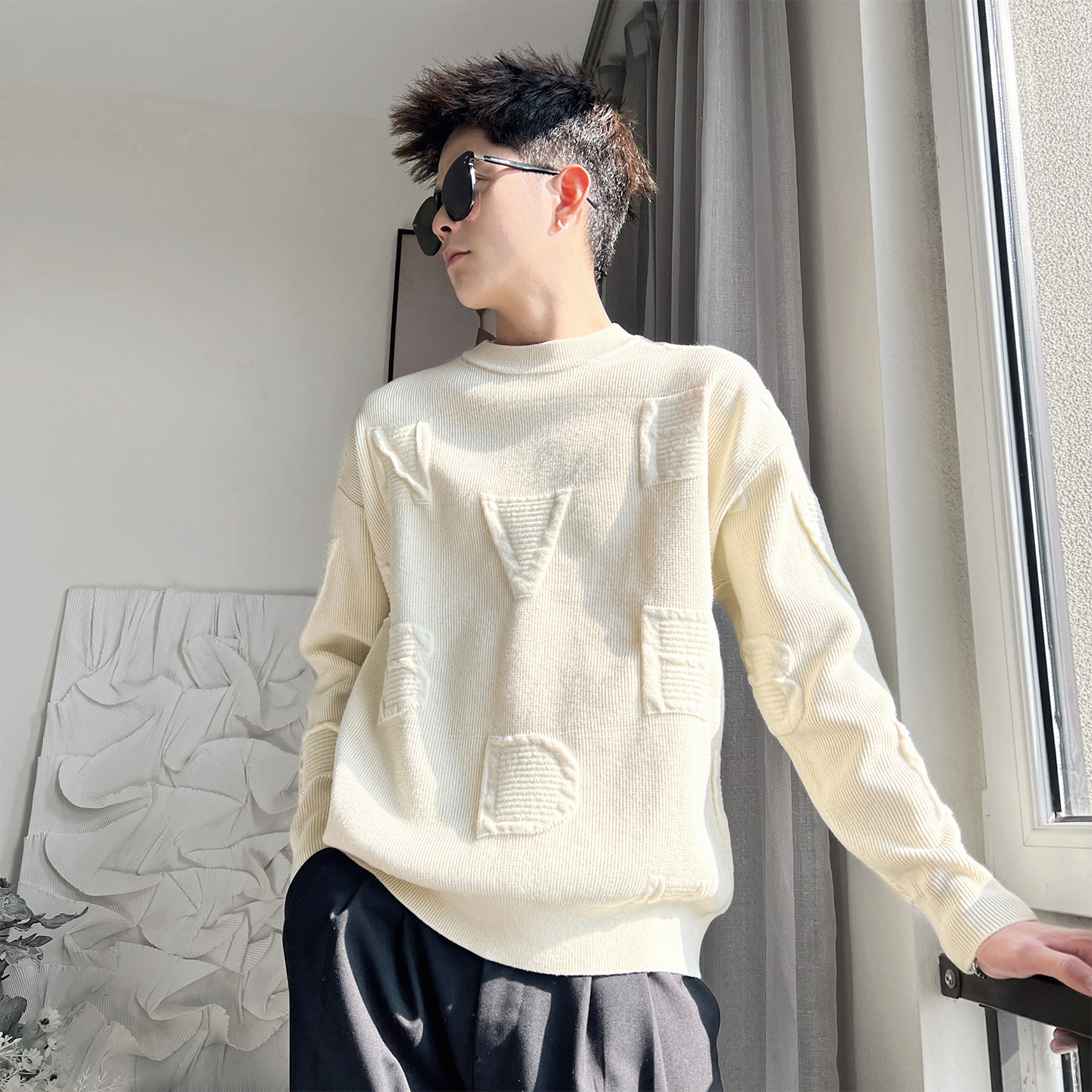 MX311-M-3XL-特P98控145凸版立体提花毛衣50黏胶28涤纶22尼龙，男装针织衫/毛衣，电商A216