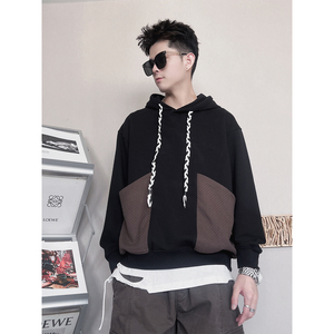 WY278-M-3XL P68-控98 30.8%棉 65.8%涤纶3.4%氨纶竖插袋连帽卫衣图片