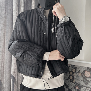 Y85-特P98 2023冬季新款纯色棉服男潮牌痞帅立领男士设计感棉袄咖图片