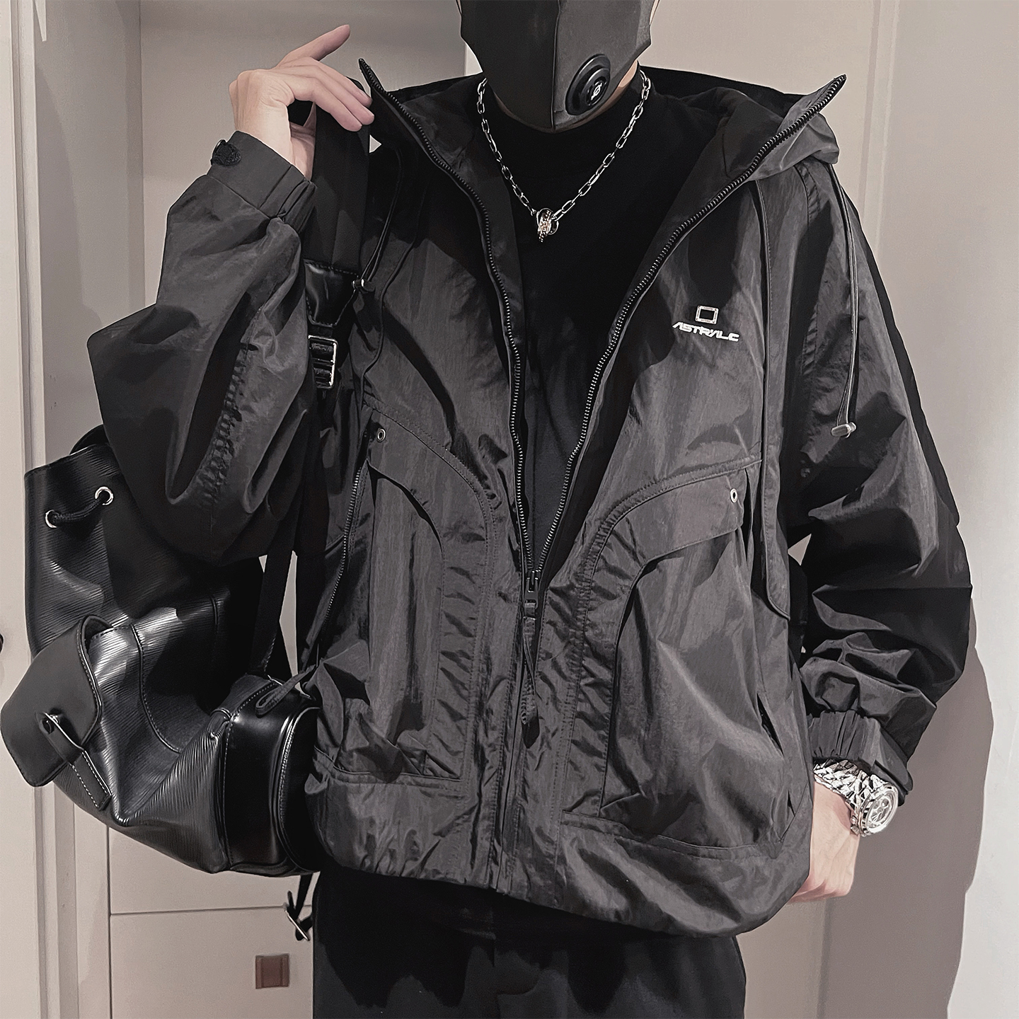WT91-P148-控198-M-3XL-聚酯纤维高品重工连帽外套，女装短外套，电商A216