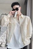 WT01-M-3XL-特P58控78聚酯纤维彩色薄外套膨袖衬衫式小外套，男装衬衫，电商A216
