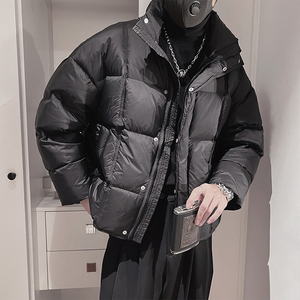 Y96-P298控378外聚酯纤维正方压格短款90绒羽绒服面包服版型