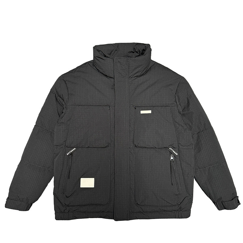 Y100-P198-控268聚酯纤维贴标正方大格衣身50绒立领羽绒服,男装羽绒服,电商A216