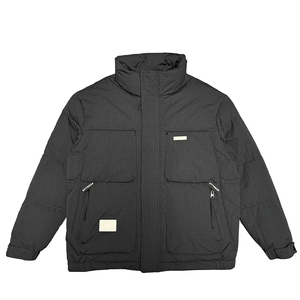 Y100-P198-控268 聚酯纤维贴标 正方大格衣身 50绒立领羽绒服图片