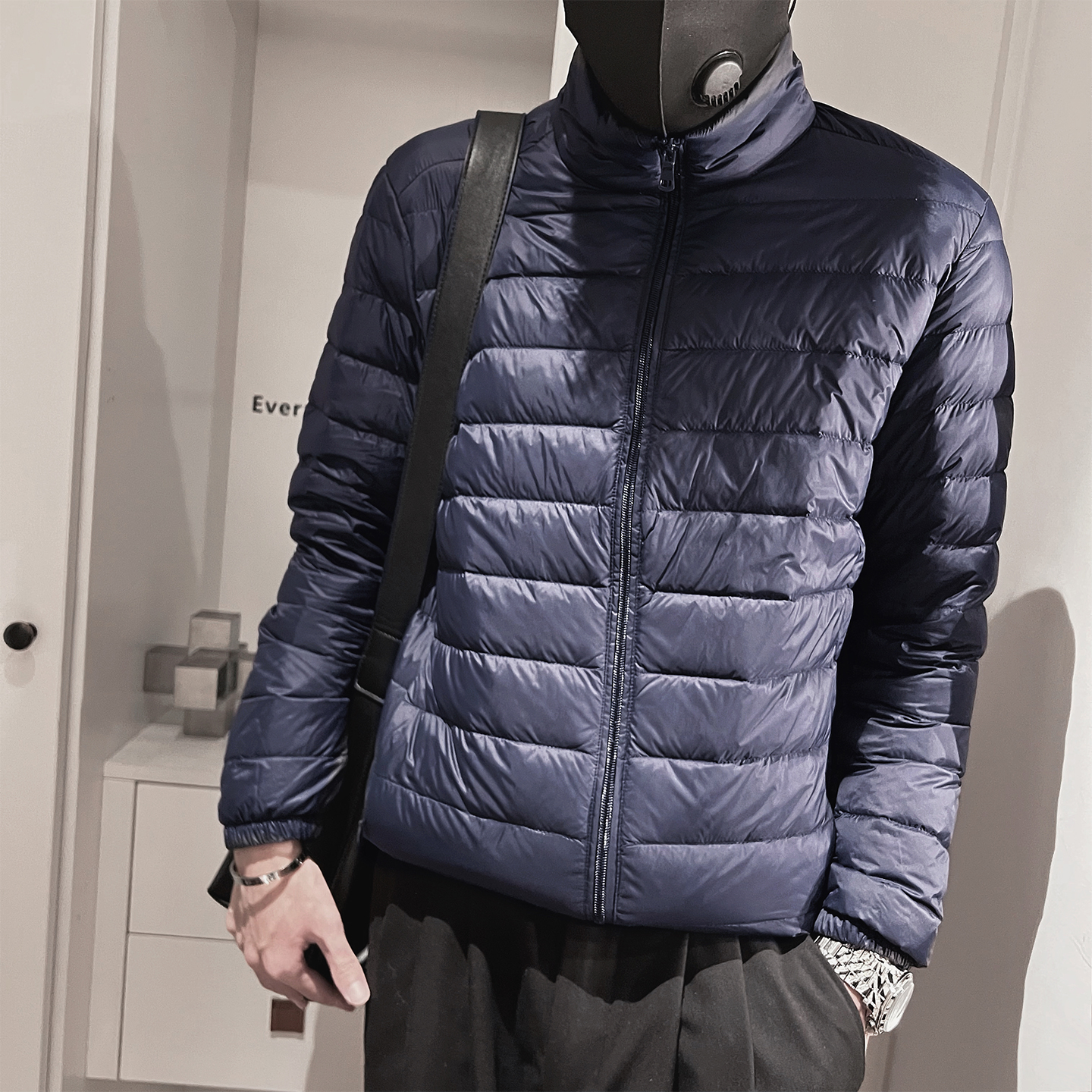 Y115-P128控178-M-3XL-聚酯纤维50绒（50-100）格立领羽绒服，男装羽绒服，电商A216