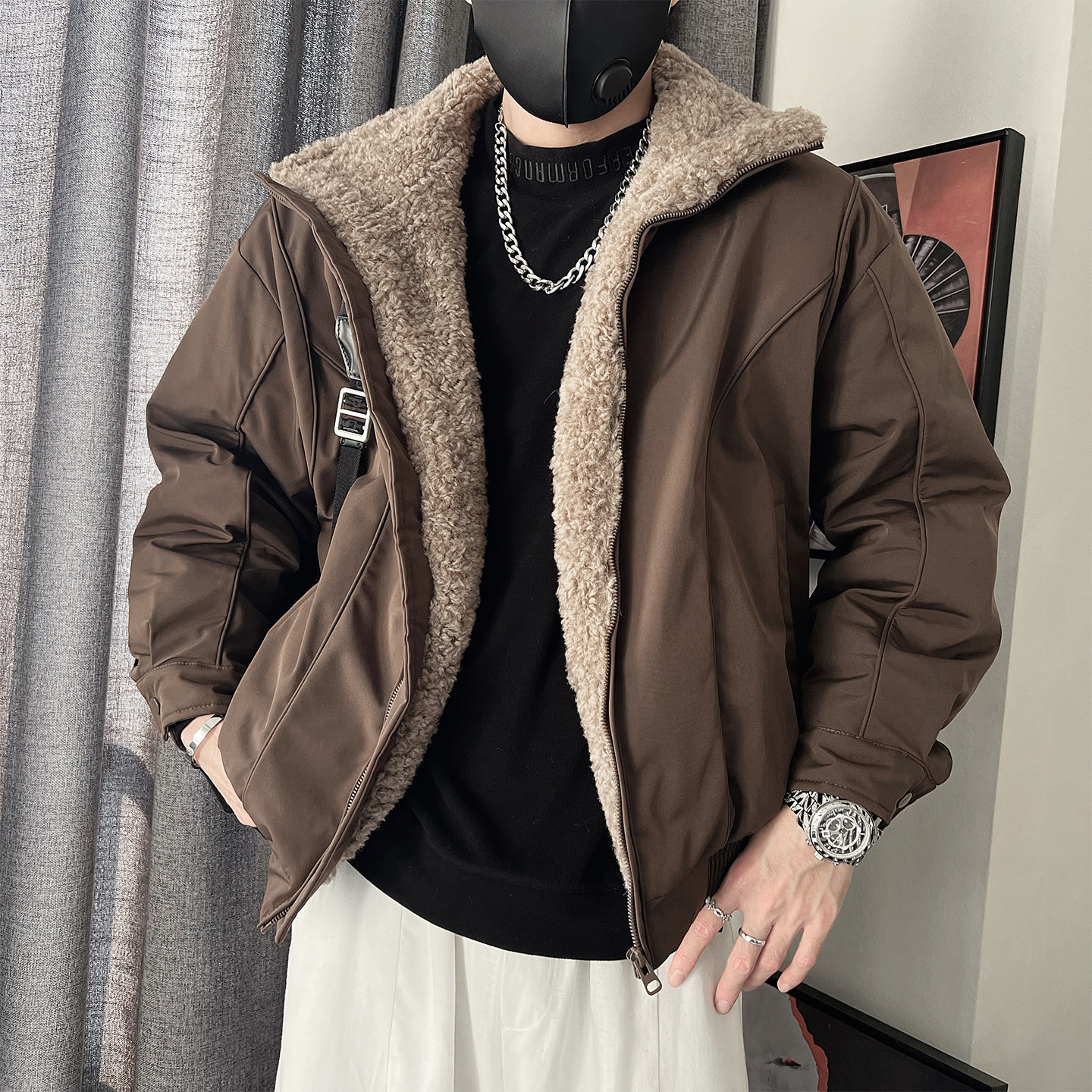 Y117-P138-控178-M-3XL-聚酯纤维座山雕棉衣,男装棉衣,电商A216