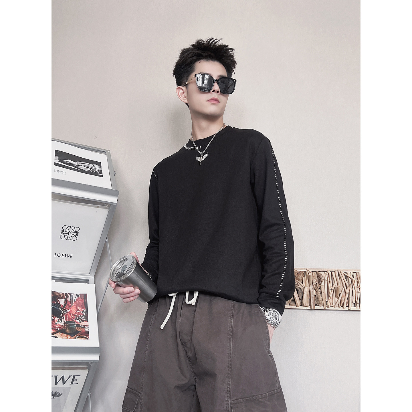 WY277-M-3XL P48-控68   35%棉 65%涤纶   双面德绒打底衫图片