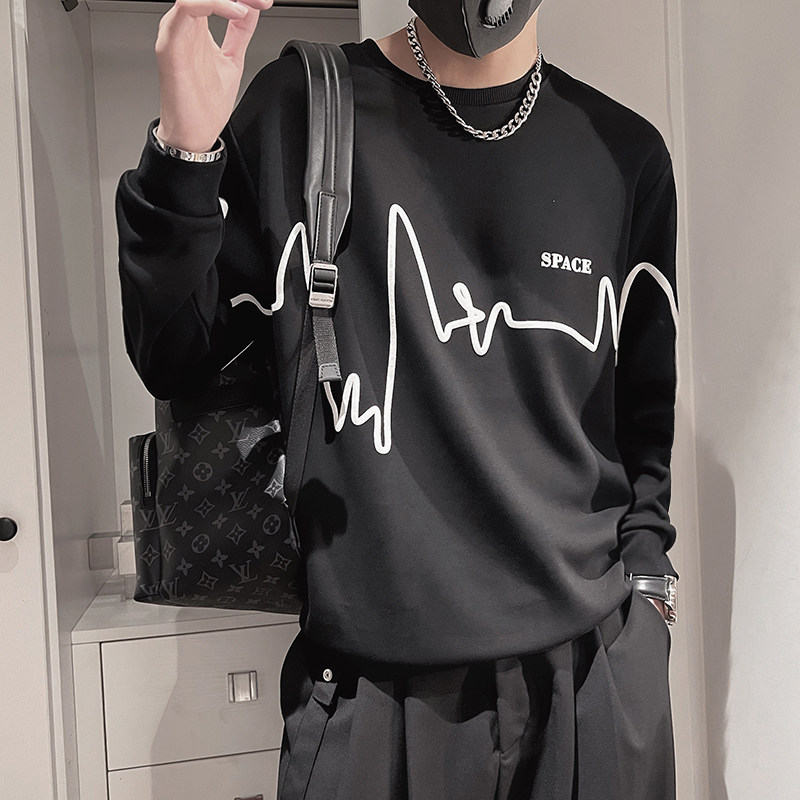 WY170-P58 控78 春秋季卫衣男设计感套头衫2023新款男装潮牌长袖图片