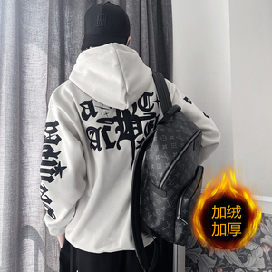 WY188-P88 控118 高级感连帽卫衣男痞帅外套2023新款秋冬季上衣黑图片