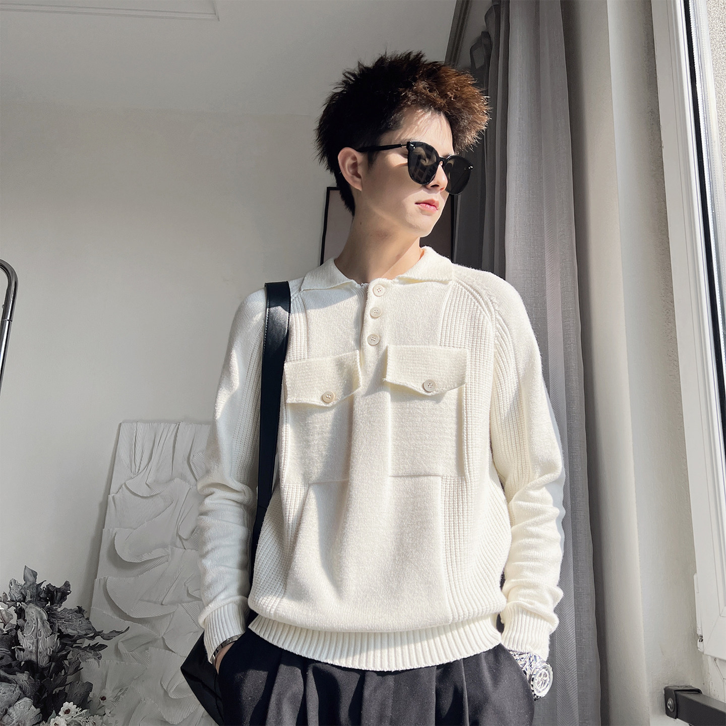 MX309-P88M-3XL控125毛衣50%粘胶28%尼龙22%涤纶，男装针织衫/毛衣，电商A216