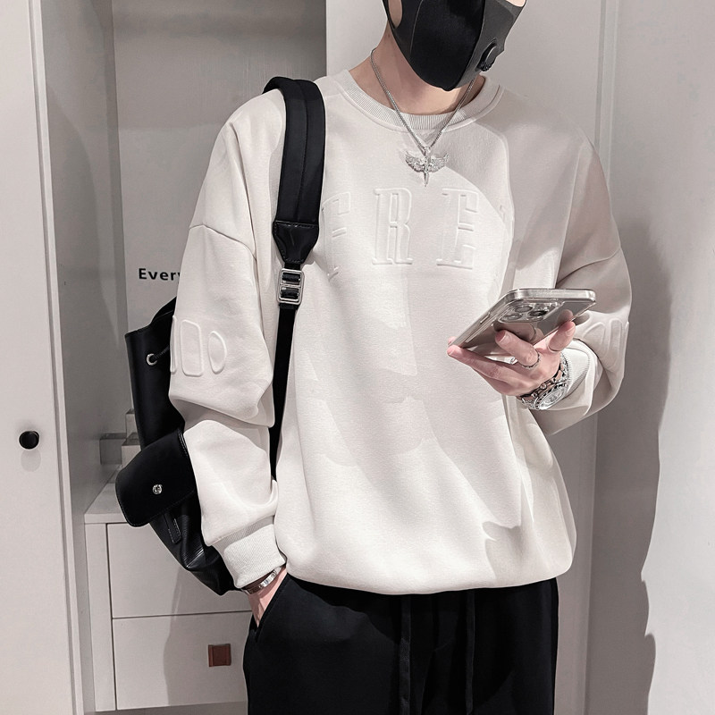 WY223-M-3XL-特P68控98-面50%50%涤风格蝙蝠衫卫衣大面积对称钢印,男装卫衣,电商A216