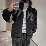 Y87-特P148-控1882023羊羔绒棉衣男棉服外套冬加厚摇粒绒棉袄帅，男装棉衣，电商A216