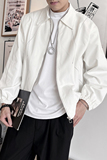 WT35B-P98控1382023秋季新款薄款外套男翻领明线潮牌帅气夹克白，男装夹克，电商A216