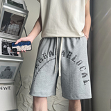 KD12-P45夏季男士五分裤宽松直筒潮牌休闲薄款短裤沙滩裤黑1，男装休闲裤，电商A216