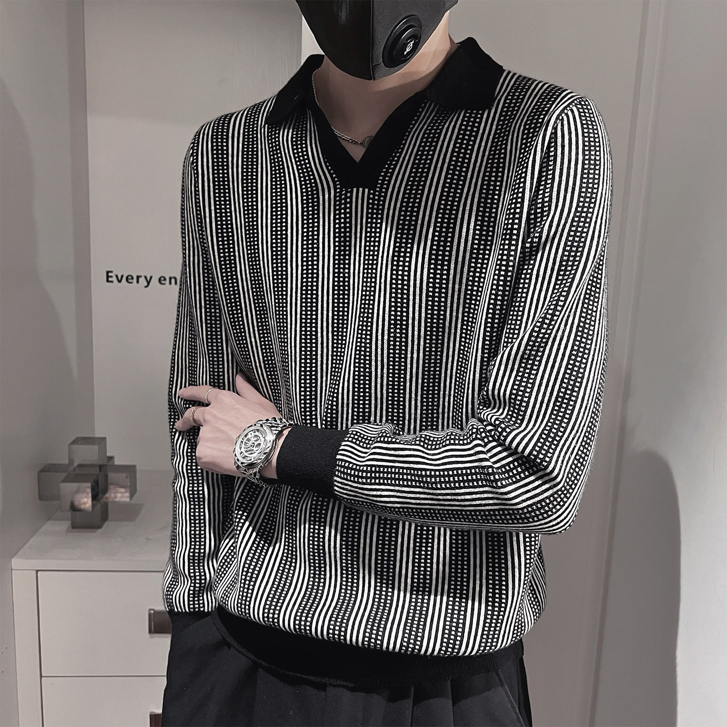 MX237-P68控98-M-3XL50%腈纶28%聚酯纤维22%锦纶老钱风格纹针织衫,男装针织衫/毛衣,电商A216