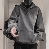 WT87-P118-控158-M-3XL-65%棉35%聚酯纤维牛仔套头外套，女装短外套，电商A216