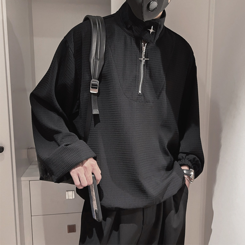 WY150-P55 控75 秋季男士卫衣社会小伙宽松套头肌理感面料舒适T图片